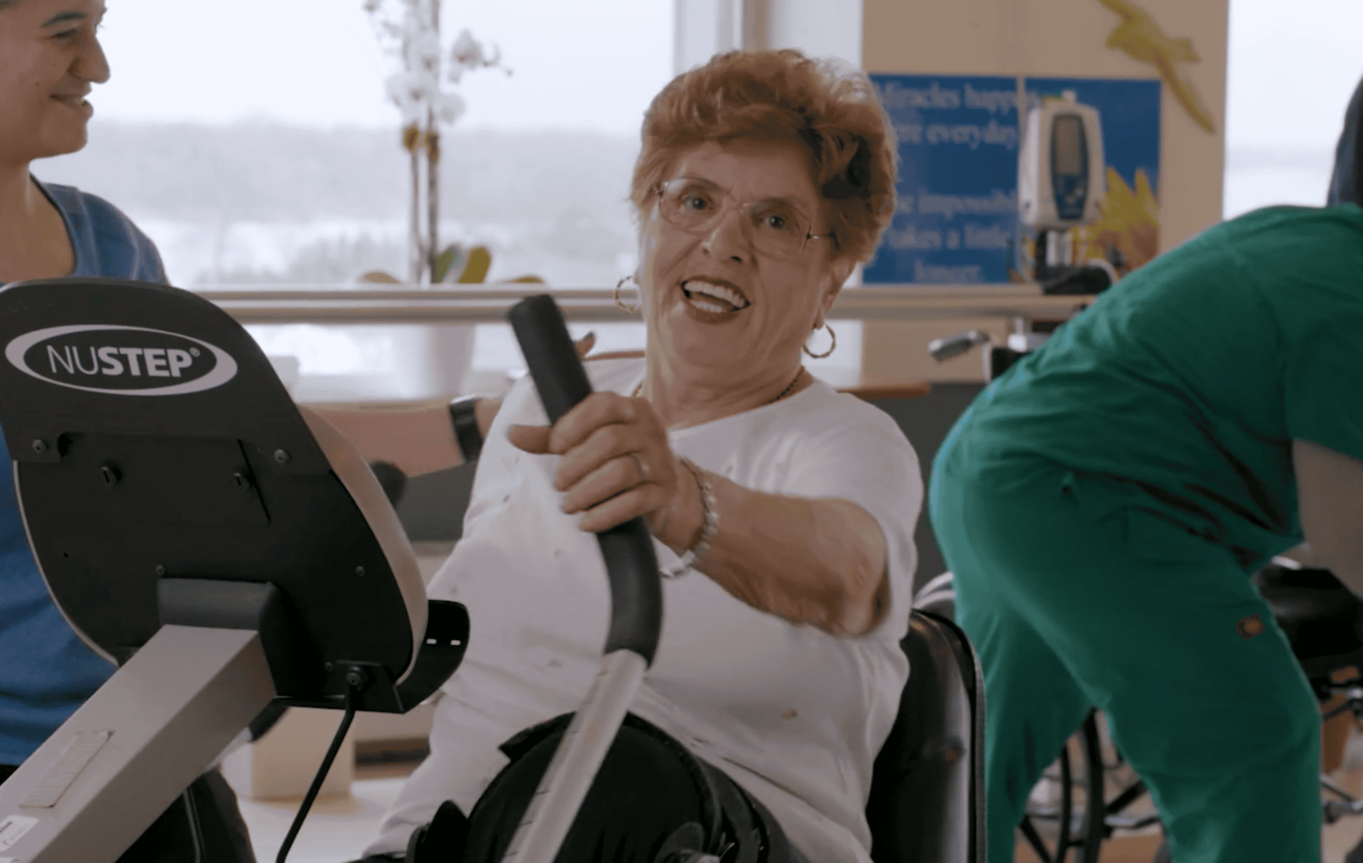 Elder Italian Woman In Rehab Training