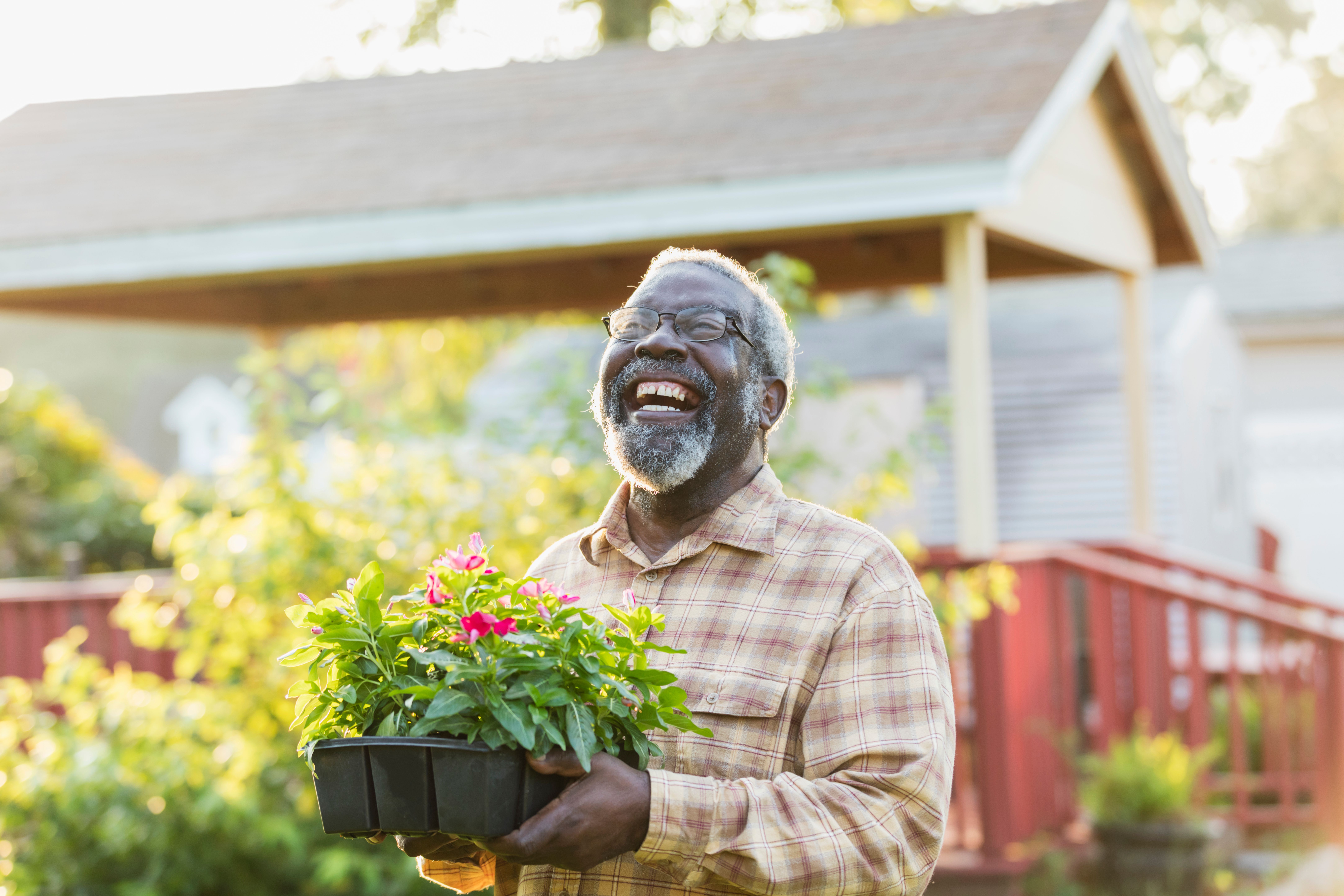 Elderly Man Gardening 
